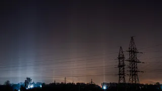 Рязанцы сфотографировали световые столбы над городом