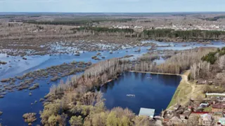 Стадион в Спас-Клепиках Рязанской области ушёл под воду из-за разлива реки Совка