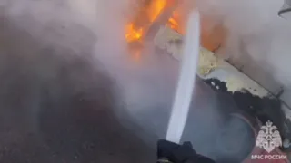 1 января в Рязани полностью сгорел пассажирский автобус