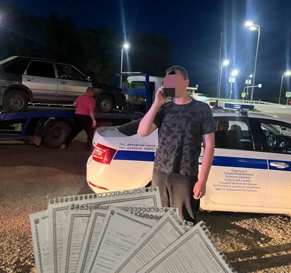 Несовершеннолетнего водителя задержали с целым перечнем нарушений в Чувашии