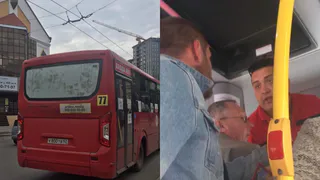 Не выпускал из автобуса: в утренней маршрутке сцепились пассажир и водитель. Видео