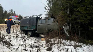 В Коми автомобиль "УАЗ-фермер" оказался в кювете