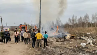 Локализован пожар около цыганского поселения в Камешковском районе