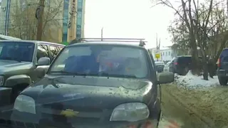 На улице Типанова в Рязани засняли на видео автохамку