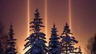Световые столбы - завораживающее зрелище