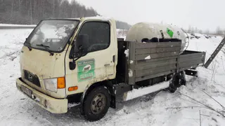 ДТП под Рязанью. Перевернулся грузовик с жидким азотом