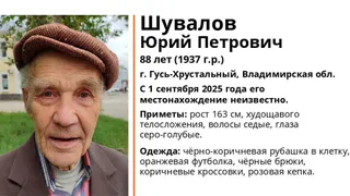 В Гусь-Хрустальном пропал 88-летний мужчина в розовой кепке и оранжевой футболке