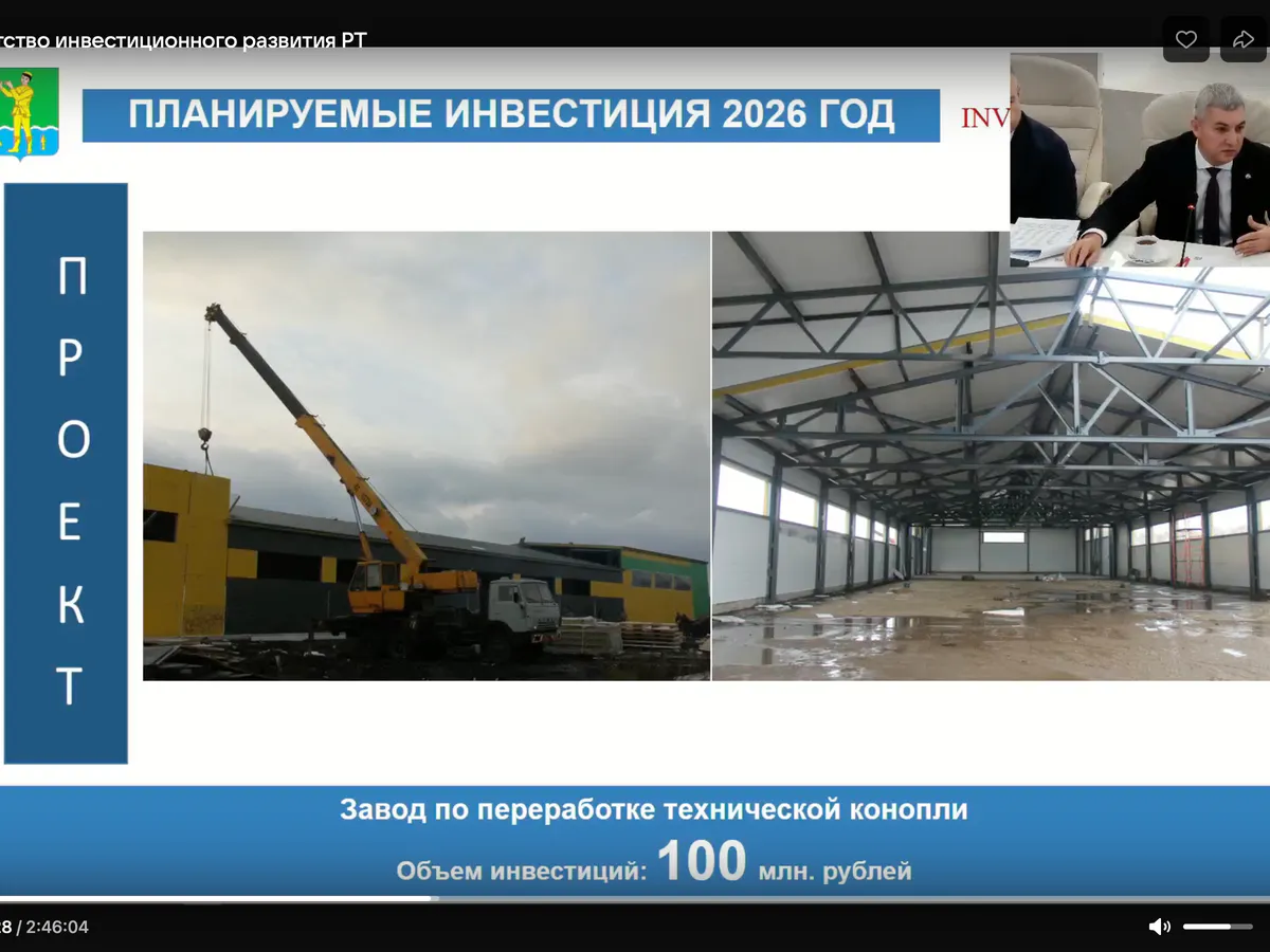 В Муслюмовском районе появится завод по переработке технической конопли