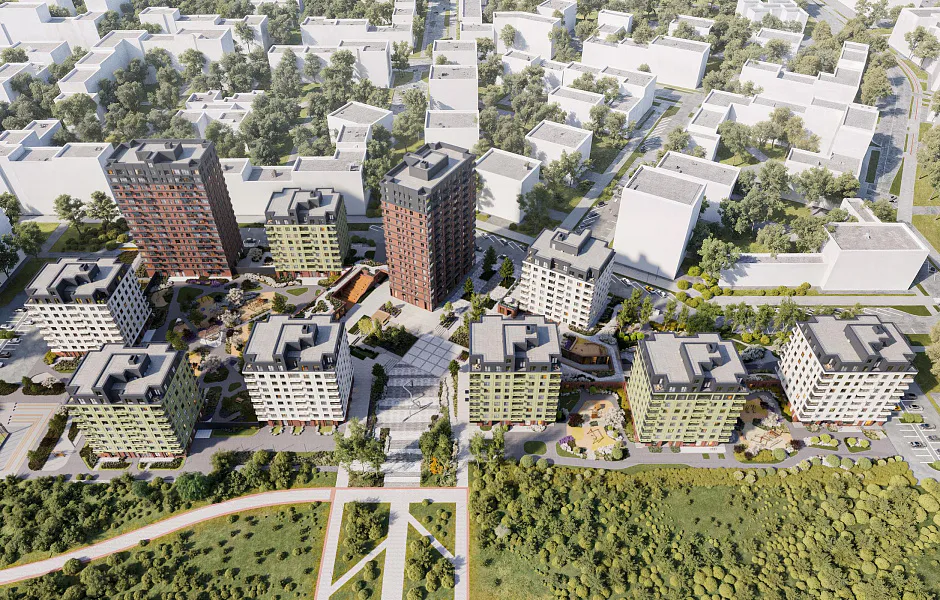 "Двор без машин" и террасы с видом на парк: детали нового жилого комплекса у курорта "Притяжение" в Магнитогорске