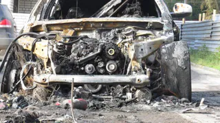 Пожар в Рыбновском районе - сгорел гараж с машиной