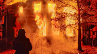 В Александровском районе пожар уничтожил двухэтажный дом