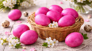 Каркаде уже не нужен — завариваю этот ягодный чай, и пасхальные яйца получаются цвета королевской фуксии