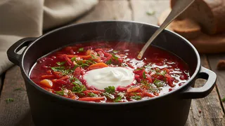 Как варят настоящий борщ, а не суп со свеклой: отыскала рецепт в книге 1952 года. Есть 2 тонкости: от них зависит вкус и рубиновый цвет