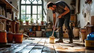 Полы мою раз в неделю армейским способом - теперь только так избавляюсь от всей грязи