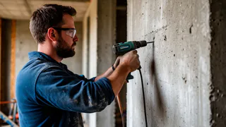 Сверлю бетонную стену без перфоратора: узнал хитрый трюк про малые обороты - дрель идет как по маслу