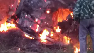 В сгоревшей машине в Касимовском районе обнаружили два скелета