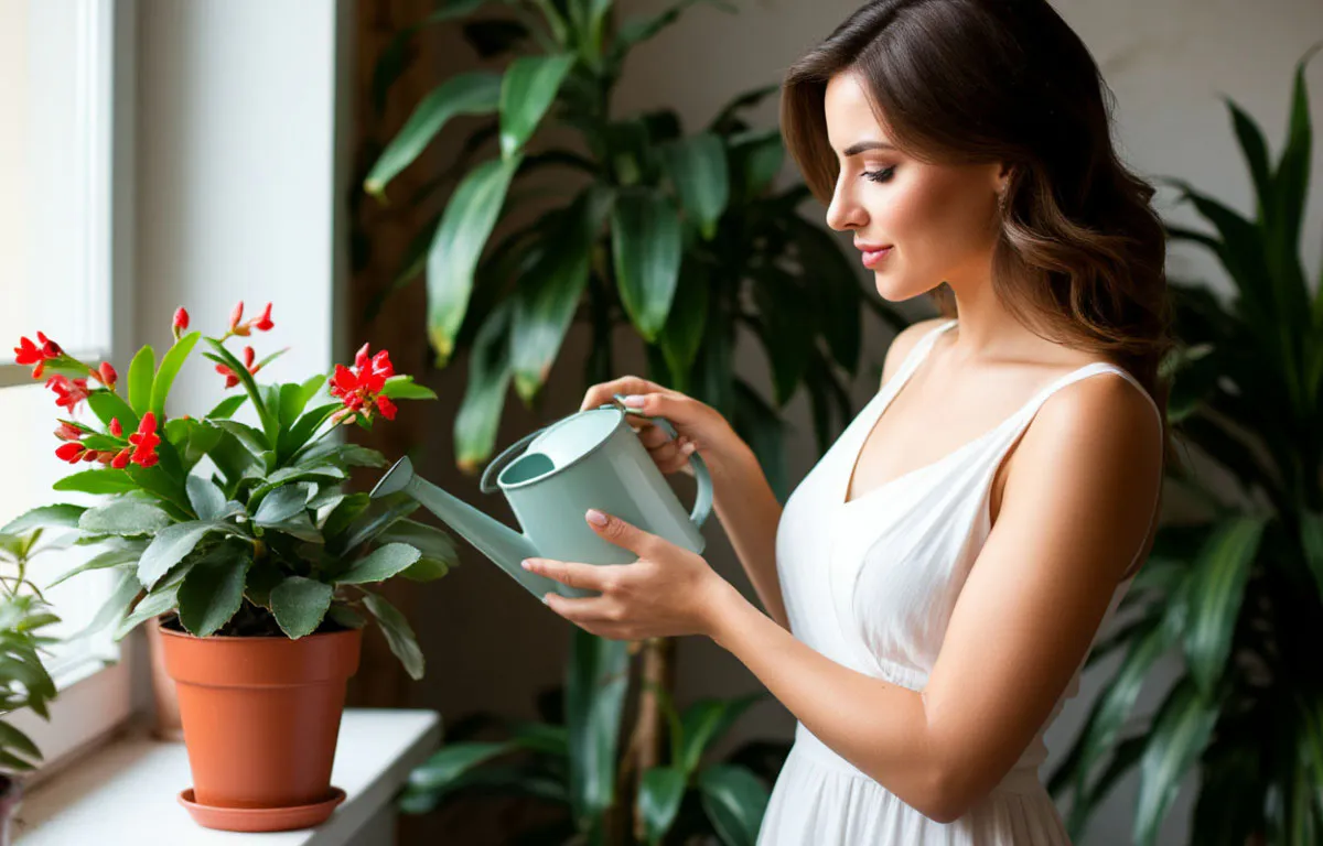 Стакан в горшок - и декабрист пуляет цветами без остановки: классный метод для ленивой хозяйки