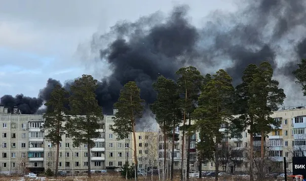 Пожар произошел в военном городке Челябинской области