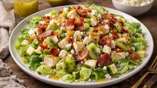 Голландский салат с киви, курицей и хрустящим беконом – рецепт без майонеза, который хочется готовить снова