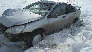 В Сапожковском районе в серьезном ДТП пострадал 21-летний водитель Mitsubishi
