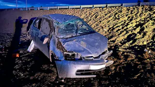 В Шиловском районе Toyota вылетела в кювет и перевернулась