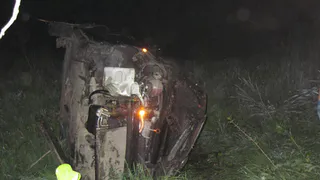 В Рязани два водителя не справились с управлением и улетели в кювет