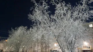 Усинск встречает день ясным небом и крепким морозом