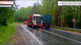 В Коми не поделили дорогу и спровоцировали ДТП большегрузы Shacman и МАЗ