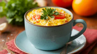 Яйца не варю и не жарю: разбиваю 2 штуки в кружку и готовлю быстрый омлет - вкусно и просто