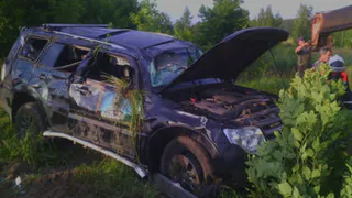 В Рязани Мицубиси улетел в кювет