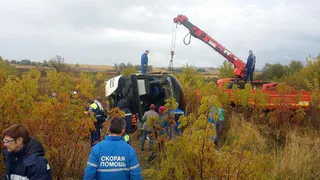 В Подмосковье перевернулся автобус, шесть человек погибли