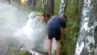 Видео: вблизи Ласковского озера рязанцы предотвратили пожар