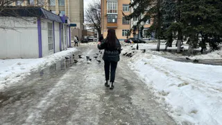 В Пензенской области на дороге до с. Леонидовка можно кататься на коньках