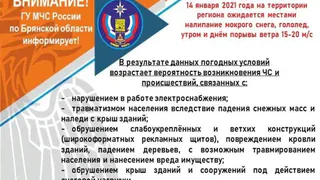 Резкое усиление ветра прогнозируют в Брянской области