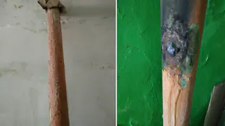 “Работать будет недолго”: в доме на Щорса заменили временный водосток спустя пять месяцев