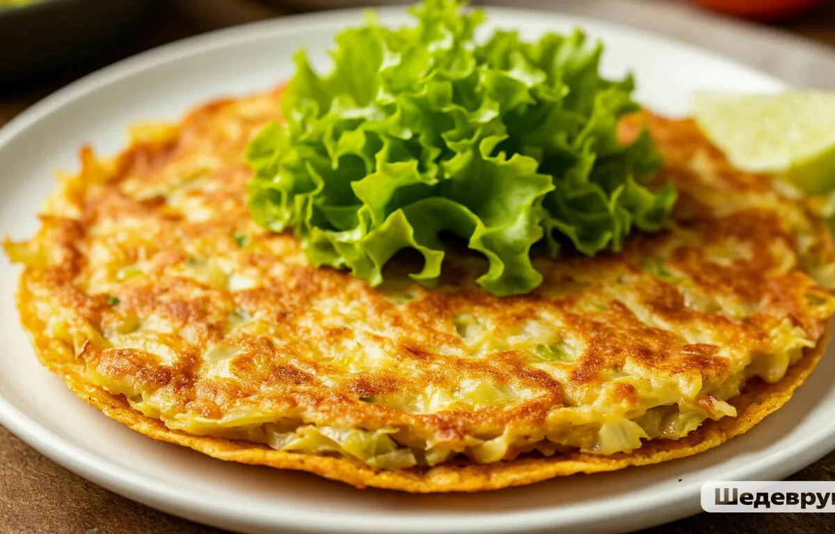 2 яйца и капуста — а на выходе аппетитная лепёшка: на завтрак домашние будут просить только её, вместо постоянных каш