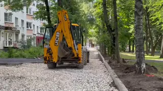 На улице Горького во Владимире начали благоустройство дворов и тротуаров