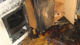 В Нижнекамске загорелась кухня 