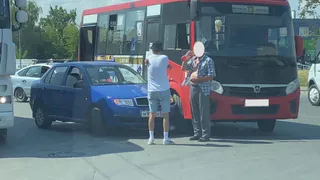 В Рязани на проезде Шабулина произошло ДТП с маршруткой № 73