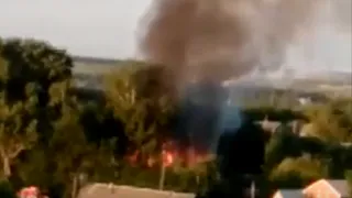 Видео. Под Рязанью горел деревянный частный дом
