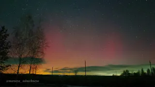 Жители Рязанской области запечатлели в небе северное сияние