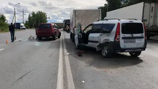 Опубликованы фото массового ДТП в Рязани, в котором погиб водитель Ford Escape