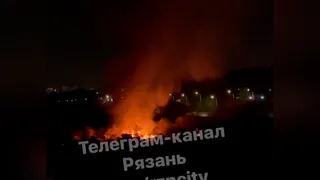 На улице Промышленной в Рязани произошел крупный пожар