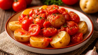 Запекаю картошку с помидорами и луком по особому способу: вкус такой, что съедается все до последней крошки