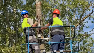 Во Владимире на улице Герцена перенесли мешавший водителям фонарный столб