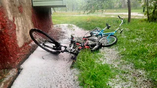 В Новомичуринске 19 мая выпал снег с градом и дождем