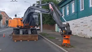 Во Владимире испытали установку для быстрого удаления пней