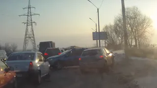 Массовое ДТП на Северной окружной попало на видео