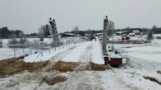 Новый наплавной мост соединил жителей Коми с "большой землей"