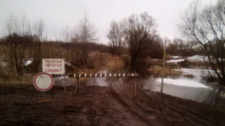 В Скопинском районе из-за высокого уровня воды подтопило мост у села Шелемишево